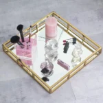 Luxury Display Tray Mackeup lipstick perfume jewlery Golden.