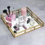 Luxury Display Tray Mackeup lipstick perfume jewlery Golden. - Image 2
