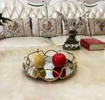 Round Shape Metal & Glass Cosmetics Storage Tray - Image 4