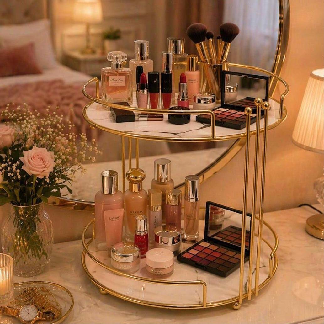 WhatsApp Image 2026-05-06 at 1.29.21 PM (1) 2 Layers Makeup Organizer Stand. - Image 1
