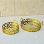 Round Set of 2 Cosmetics & Serving Trays. - Image 5